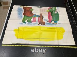 Vintage Douglas Fir Plywood Christmas Joyous Noel Carolers Display Posters 72in