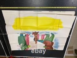 Vintage Douglas Fir Plywood Christmas Joyous Noel Carolers Display Posters 72in