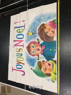 Vintage Douglas Fir Plywood Christmas Joyous Noel Carolers Display Posters 72in