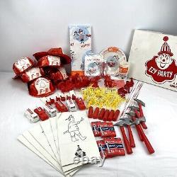 Vintage EZY Party in a Box 1960s Fireman Theme Plates Favors Hats Balloons RARE