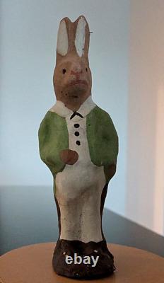 Vintage Easter Bunny Composition Candy Container, Germany