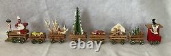 Vintage Emgee Hawaii Wood Christmas Train W Engine & 7 Cars