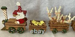 Vintage Emgee Hawaii Wood Christmas Train W Engine & 7 Cars