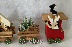 Vintage Emgee Hawaii Wood Christmas Train W Engine & 7 Cars