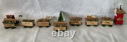 Vintage Emgee Hawaii Wood Christmas Train W Engine & 7 Cars