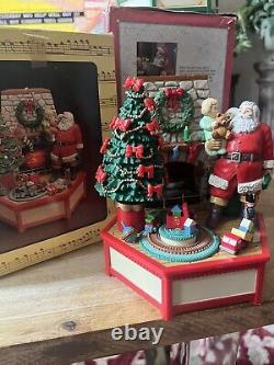 Vintage Enesco Small World of Music Lot Christmas Santa Claus Music Boxes