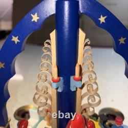Vintage Erzgebirge Table Pyramid The Giving in Blue Carrousel Original Box