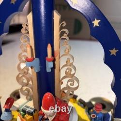 Vintage Erzgebirge Table Pyramid The Giving in Blue Carrousel Original Box
