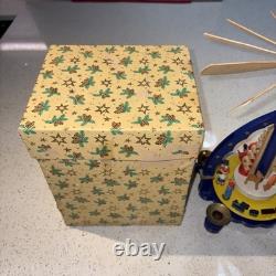 Vintage Erzgebirge Table Pyramid The Giving in Blue Carrousel Original Box