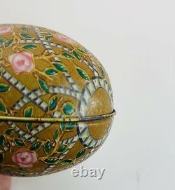 Vintage Faberge Vin Cenzo Set Of 6 Metal Tin Eggs Decorative Multicolored