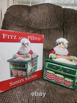 Vintage Fitz & Floyd Santa's Kitchen Cookie Jar 12x8x8in Clean Beautiful