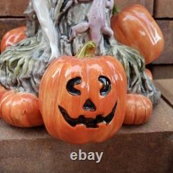 Vintage Fitz & Floyd VULTURE TREE CANDELABRA © FF 1988 HALLOWEEN GHOSTS
