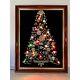 Vintage Framed Jewelry Christmas Tree Picture Art 18x 14 Handmade Lights Up Read