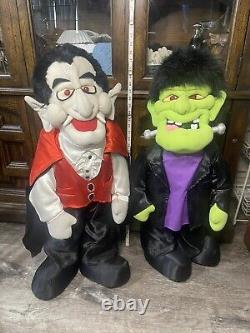 Vintage Frankenstein, Dracula 34 Plush Standing Halloween Decor Toys Not Work