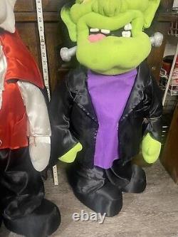 Vintage Frankenstein, Dracula 34 Plush Standing Halloween Decor Toys Not Work