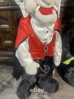 Vintage Frankenstein, Dracula 34 Plush Standing Halloween Decor Toys Not Work