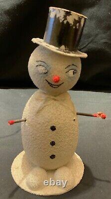 Vintage German Candy Container Snowman With Black Top Hat