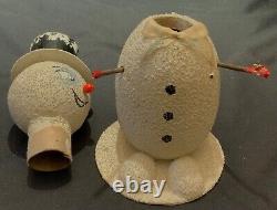 Vintage German Candy Container Snowman With Black Top Hat