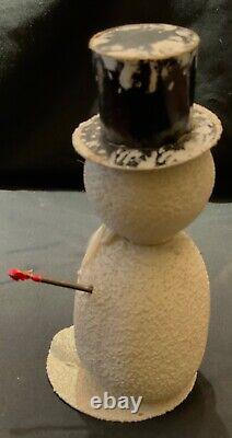 Vintage German Candy Container Snowman With Black Top Hat