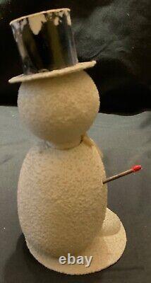 Vintage German Candy Container Snowman With Black Top Hat