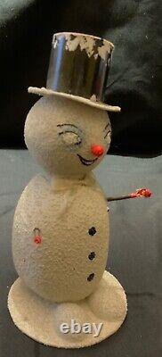 Vintage German Candy Container Snowman With Black Top Hat