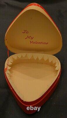 Vintage German Valentine Paper Heart Candy Box Container Angels At Play