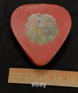 Vintage German Valentine Paper Heart Candy Box Container Angels At Play