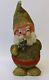 Vintage Germany Christmas Santa Nodder Paper Mache Gold Glitter Candy Container