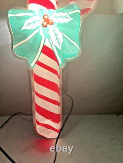 Vintage Glolite Illuminated Candy Cane Christmas Wall Decoration With Box USA