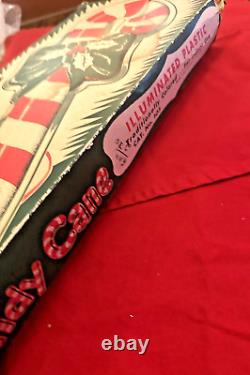 Vintage Glolite Illuminated Candy Cane Christmas Wall Decoration With Box USA