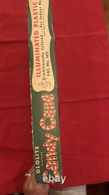 Vintage Glolite Illuminated Candy Cane Christmas Wall Decoration With Box USA