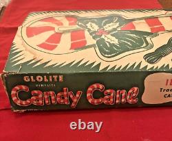 Vintage Glolite Illuminated Candy Cane Christmas Wall Decoration With Box USA