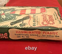 Vintage Glolite Illuminated Candy Cane Christmas Wall Decoration With Box USA