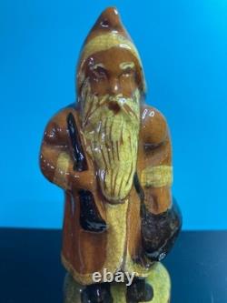Vintage Greg Shooner Primitive Redware Pottery Santa Claus Shooner