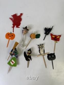 Vintage HALLOWEEN CAKE CUPCAKE TOPPERS Picks Devil Owl Cats RARE OZ GREEN WITCH Vintage HALLOWEEN CAKE CUPCAKE TOPPERS Picks Devil Owl Cats RARE OZ GREEN WITCH