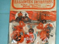 Vintage HALLOWEEN CAKE CUPCAKE TOPPERS decorations party favors picks package
