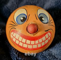 Vintage HALLOWEEN c1910 VEGGIE MAN Woman MECHANICAL TOY Nose Moves Ex Carpentier