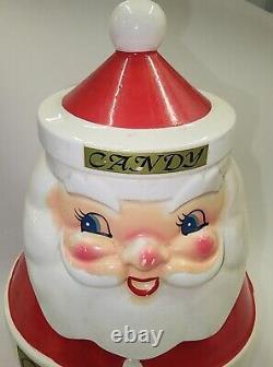 Vintage HOLT HOWARD Christmas Santa Cookie & Candy Jar Amazing Condition