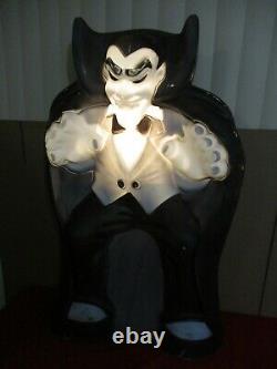 Vintage HUGE General Foam Dracula Vampire Lighted Halloween Blow Mold 36 Tall