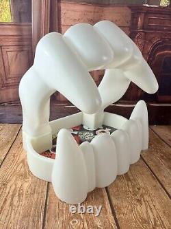 Vintage Hallmark Glow In The Dark Fangs Vampire Teeth Blow Mold 11 Candy Bowl