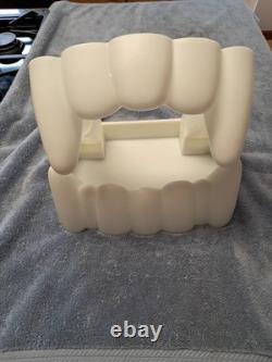 Vintage Hallmark Glow in the Dark Vampire Teeth Candy Bowl Fangs Halloween