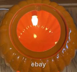 Vintage Halloween Atlantic Mold 2pc Ceramic Lighted Pumpkin Jack O Lantern 9