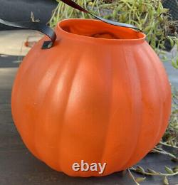 Vintage Halloween Blow Mold Pumpkin Topstone Rubber Trick or Treat Pail Rare