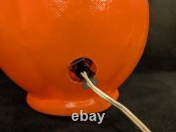 Vintage Halloween Blow Mold Pumpkin with Witch Hat and Witch Sticker