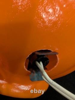 Vintage Halloween Blow Mold Pumpkin with Witch Hat and Witch Sticker