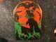 Vintage Halloween Broomed Witch Against Moon Beistle Scalloped Edge Die Cut Huge