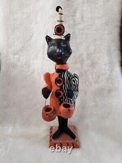 Vintage Halloween Cat With Pumpkin Pails ESC Trading Company Signed Rare