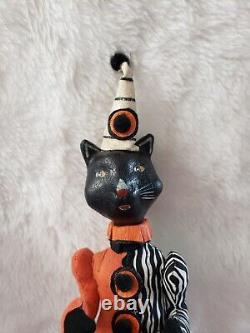 Vintage Halloween Cat With Pumpkin Pails ESC Trading Company Signed Rare