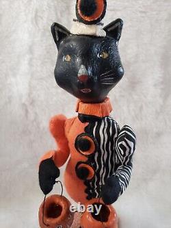 Vintage Halloween Cat With Pumpkin Pails ESC Trading Company Signed Rare