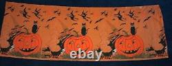 Vintage Halloween Crepe Paper Witches, Black Cats, Jack O'lanterns